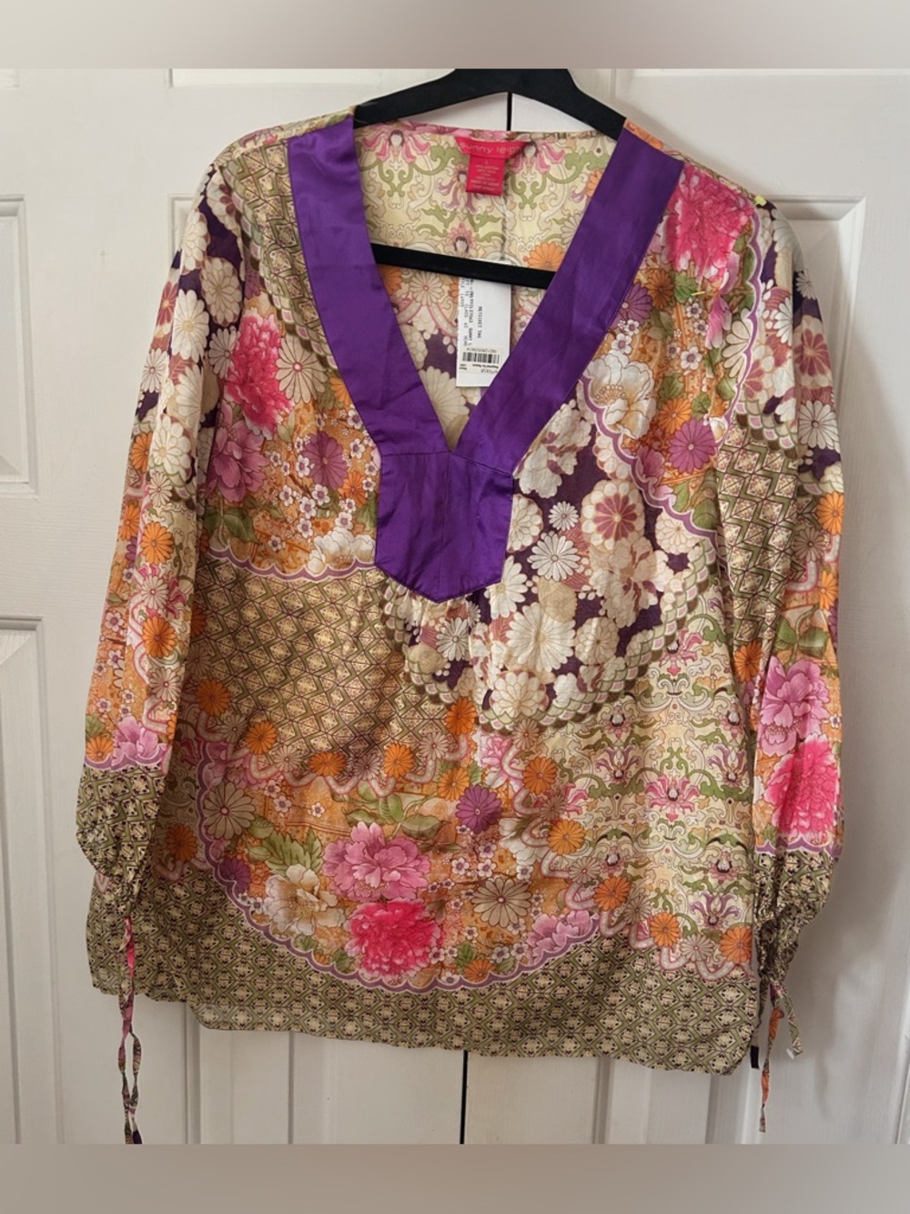 NWT Sunny Leigh NWT 100% silk tunic/ blouse